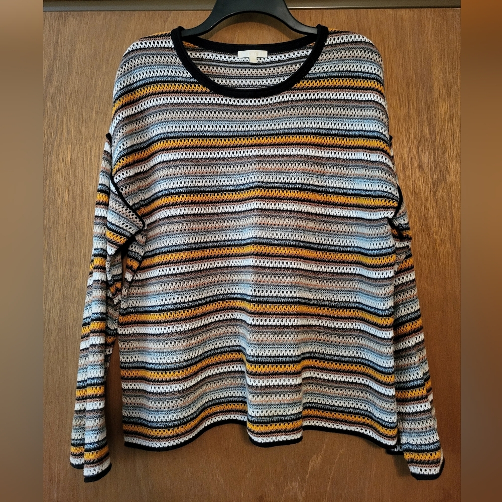 Lisa Todd Multicolor Striped Long Sleeve Sweater, M